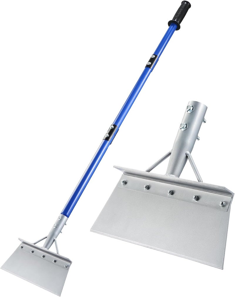 SILKPE Heavy Duty Snow Shovel with 52" Adjustable Handle - Multifunctional Ice Scraper & Garden Tool, Steel Blade for Snow Removal, Driveway & Sidewalk Cleaning - Ergonomic Design (All Seasons) - Image 1